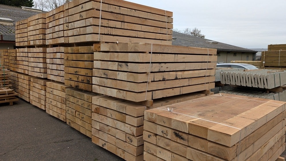 Traverse paysagère en chêne 100x200 mm – Image 3