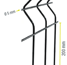 Grillage rigide RAL7016 - Fil 4/5 mm - Longueur 2m50 – Image 2