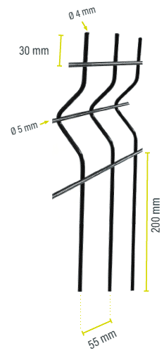 Grillage rigide RAL7016 - Fil 4/5 mm - Longueur 2m50